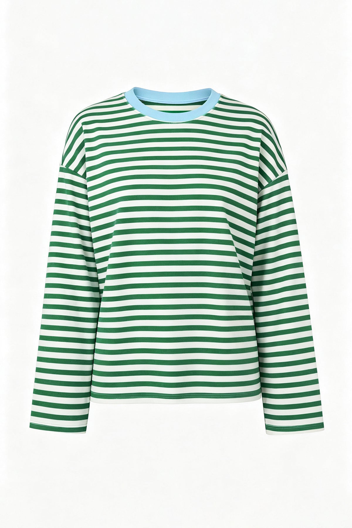Womens Green Striped Long Sleeve Top | CicyBell