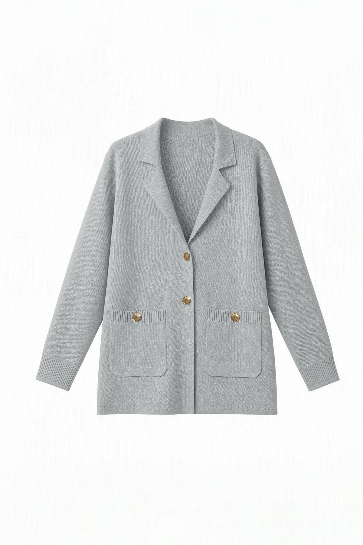 Womens Grey Long Sleeve Sweater Blazer | CicyBell