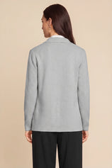 Womens Grey Long Sleeve Sweater Blazer | CicyBell