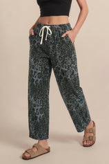 Womens Grey Leopard High Waisted Barrel Jeans | CicyBell