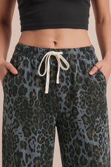Womens Grey Leopard High Waisted Barrel Jeans | CicyBell
