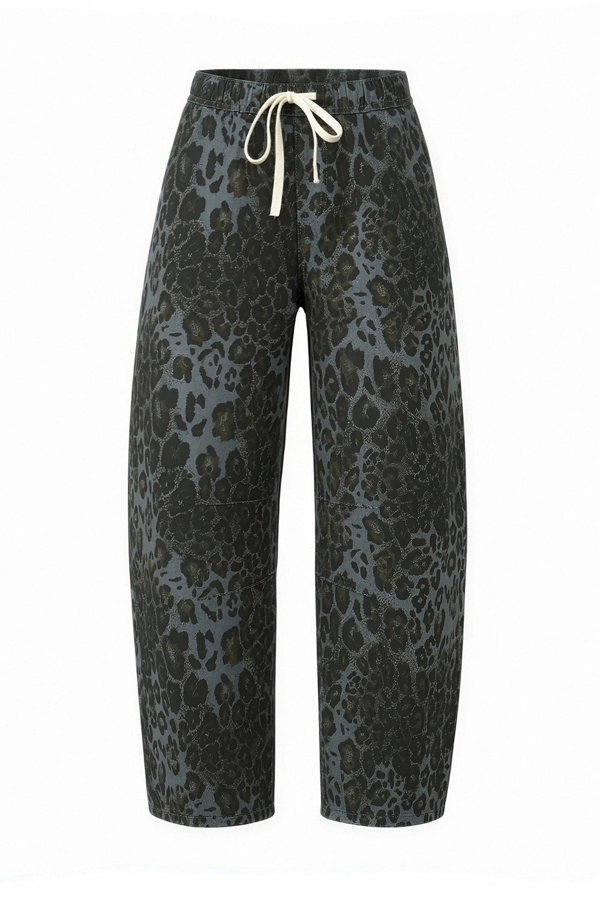 Womens Grey Leopard High Waisted Barrel Jeans | CicyBell