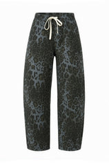 Womens Grey Leopard High Waisted Barrel Jeans | CicyBell
