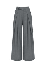 Womens Grey Wide Leg Dressy Pants | CicyBell