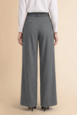Womens Grey Wide Leg Dressy Pants | CicyBell
