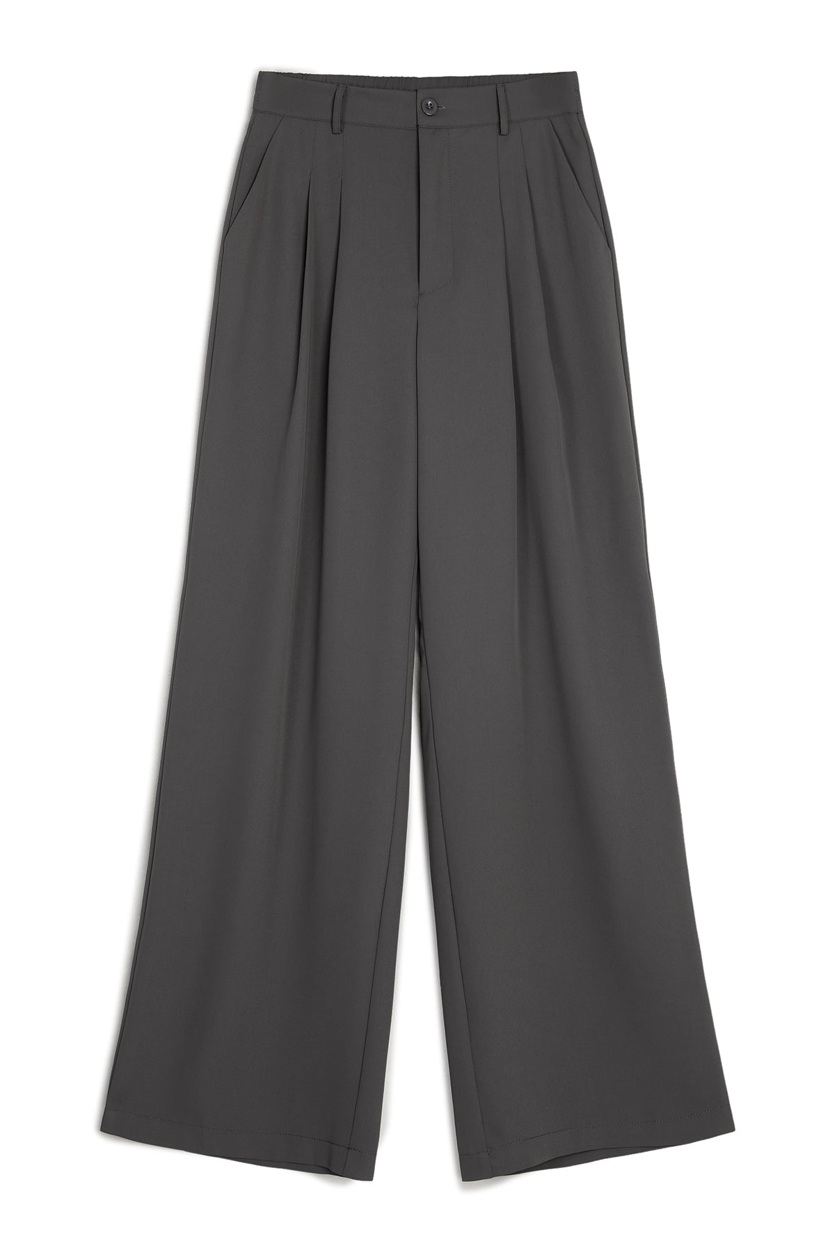 Womens Grey Business Wide Leg Dress Pants | CicyBell