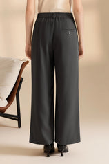 Womens Grey Business Wide Leg Dress Pants | CicyBell