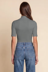 Womens Grey Mock Turtleneck Tops | CicyBell