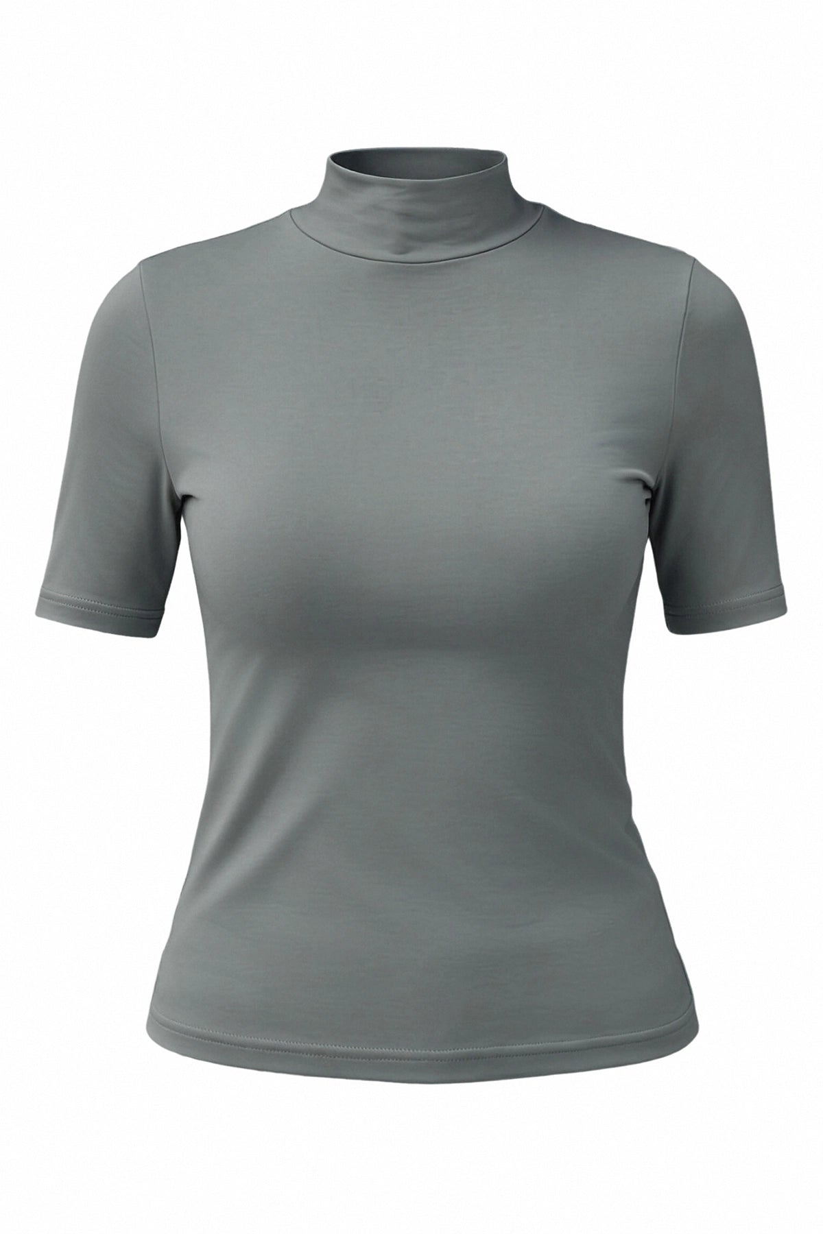 Womens Grey Mock Turtleneck Tops | CicyBell