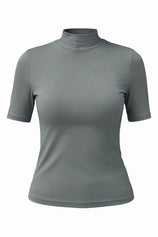Womens Grey Mock Turtleneck Tops | CicyBell
