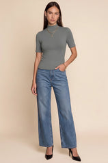 Womens Grey Mock Turtleneck Tops | CicyBell