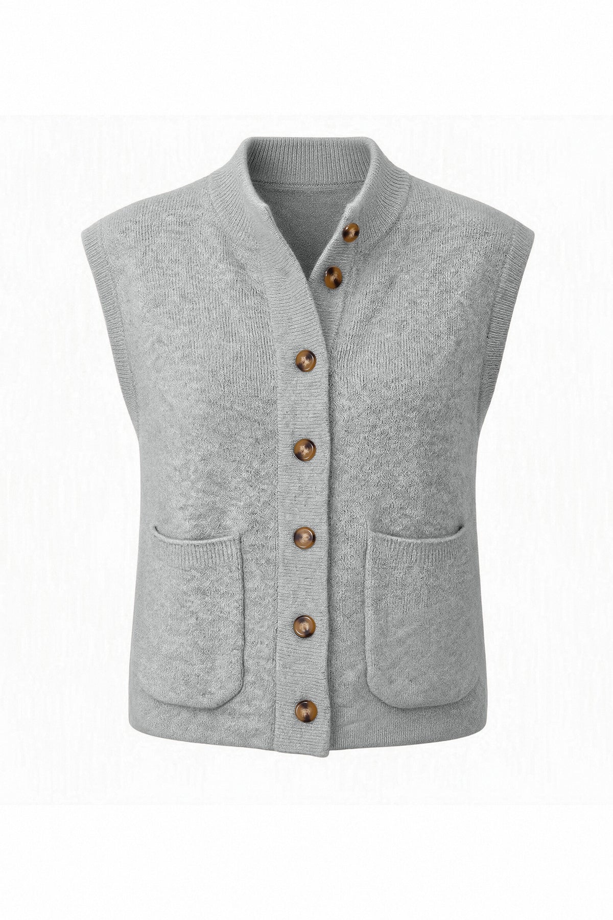 Women Grey Cap Sleeve Sweater Vest | CicyBell