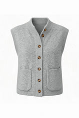 Women Grey Cap Sleeve Sweater Vest | CicyBell