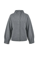 Womens Grey Mock Neck Sweater Cardigan | CicyBell