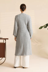 Womens Grey Long Cardigan Sweaters | CicyBell