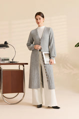 Womens Grey Long Cardigan Sweaters | CicyBell