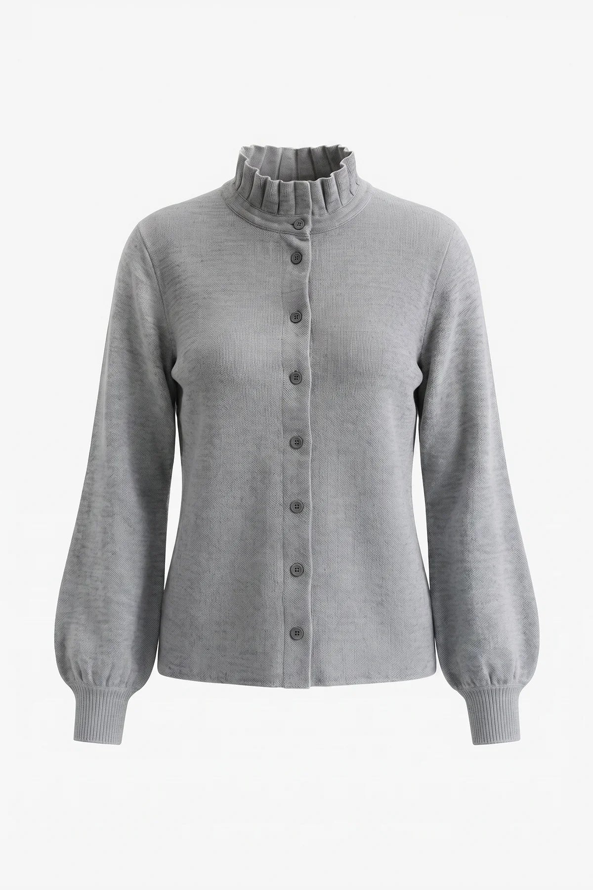 Womens Grey Puff Cardigan Sweaters| CicyBell