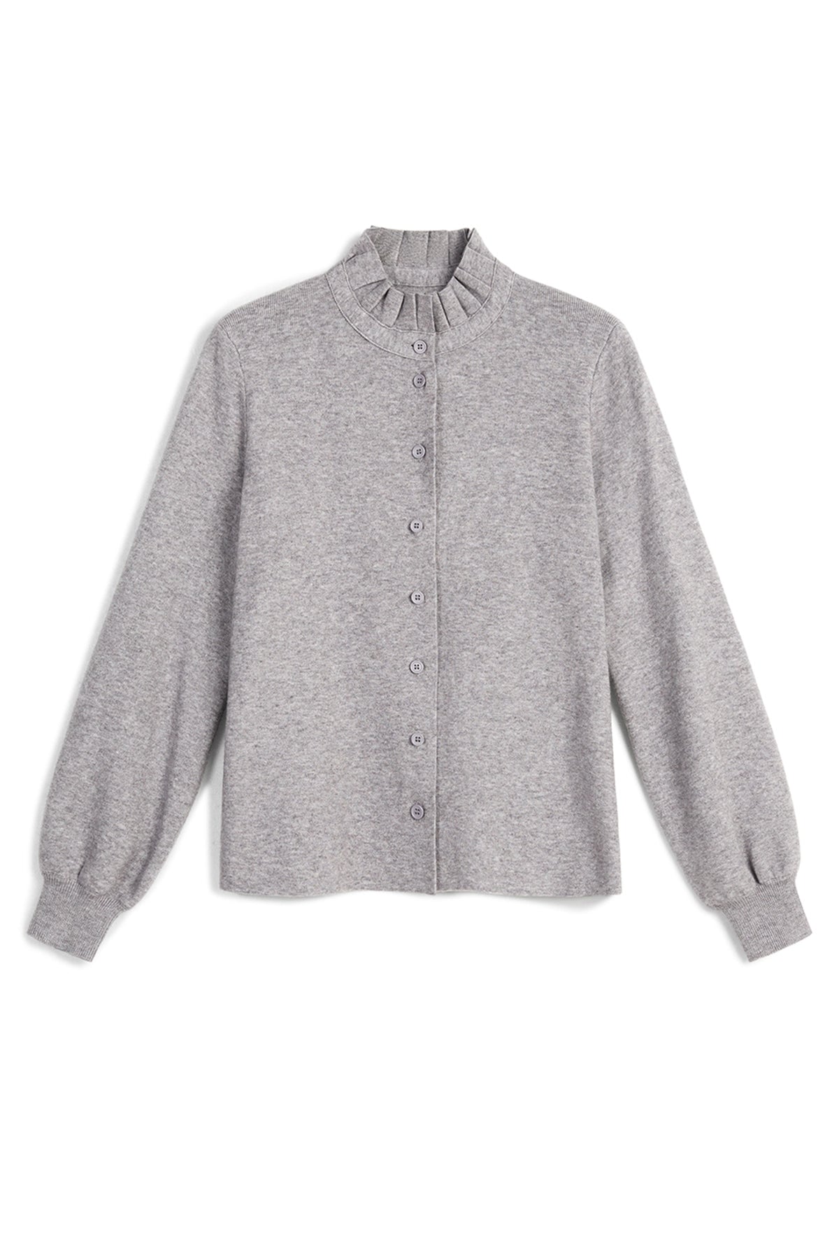 Womens Grey Puff Cardigan Sweaters| CicyBell
