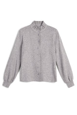 Womens Grey Puff Cardigan Sweaters| CicyBell