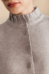 Womens Grey Puff Cardigan Sweaters| CicyBell