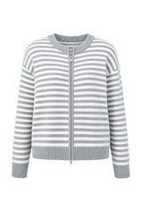 Womens Grey Striped Cardigan Sweaters | CicyBell
