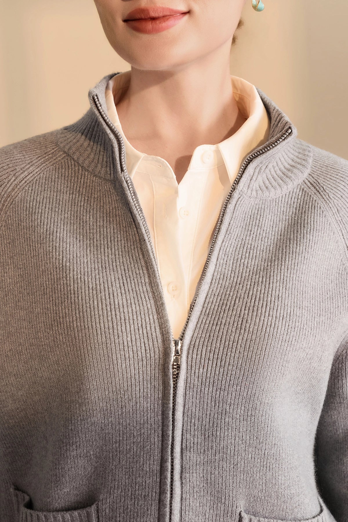 Womens Grey Chunky Cardigan Sweaters | CicyBell