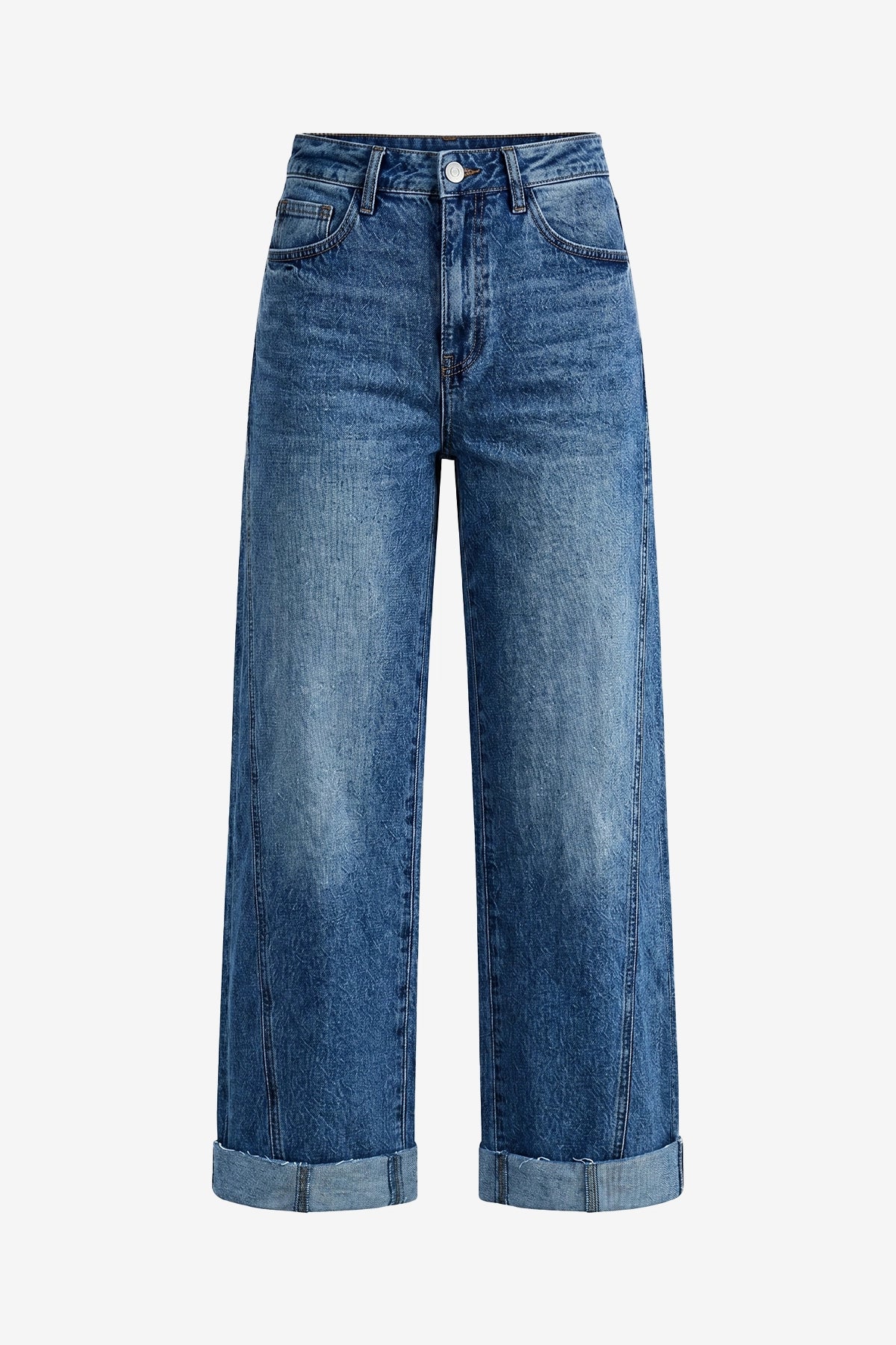 Womens Jean Blue Cropped High Waisted Jeans | CicyBell
