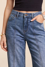 Womens Jean Blue High Waisted Baggy Jeans | CicyBell