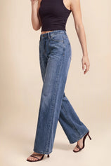 Womens Jean Blue High Waisted Baggy Jeans | CicyBell