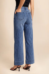 Womens Jean Blue High Waisted Baggy Jeans | CicyBell