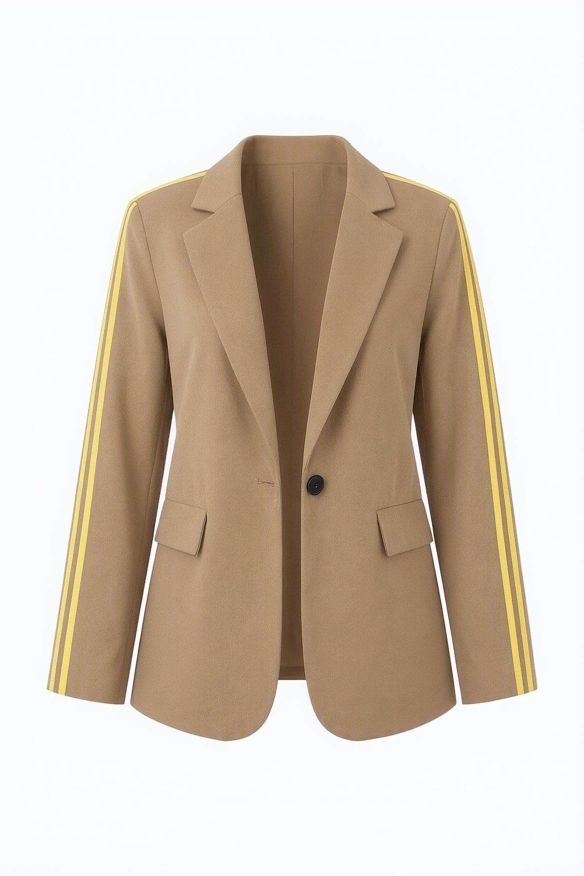 Womens Khaki Color Block Blazer| CicyBell