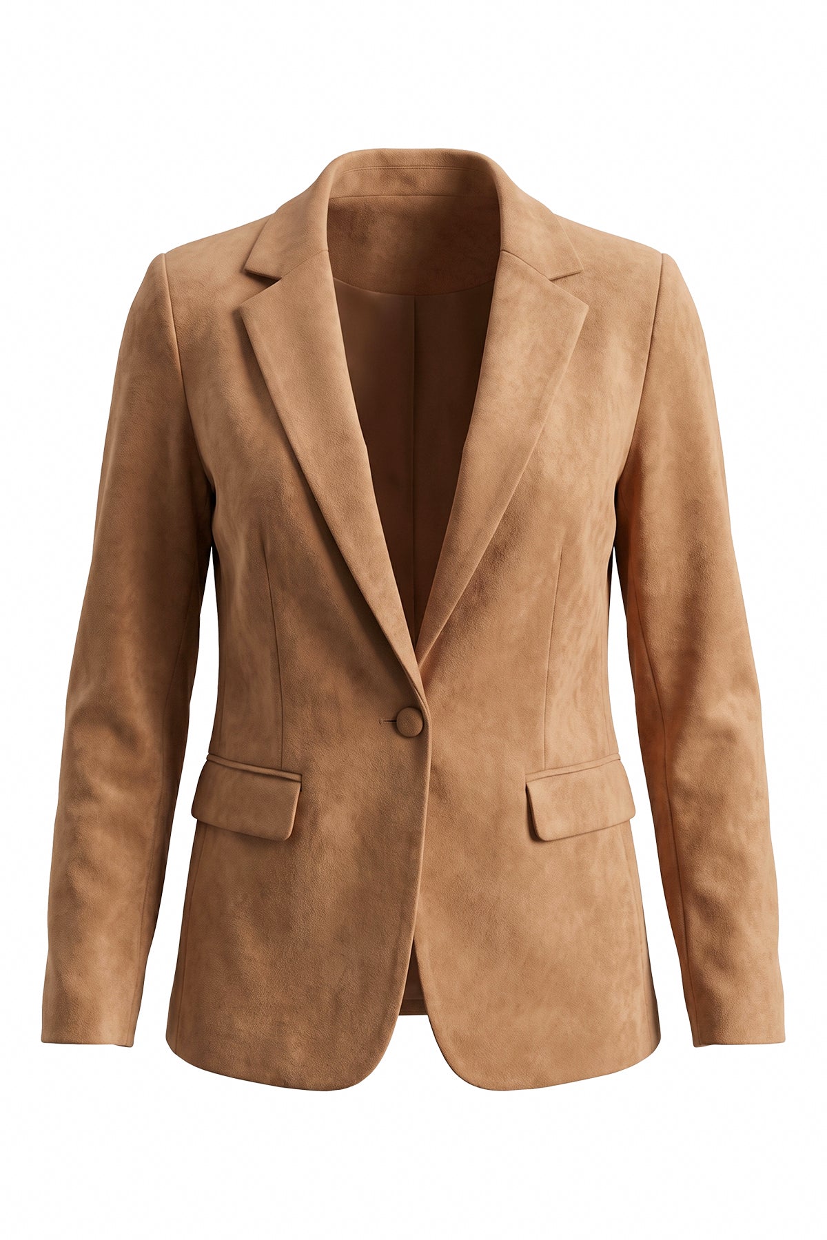 Womens Khaki Faux Suede Blazers| CicyBell