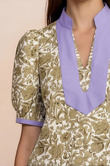 Womens Khaki Puff Sleeve Blouses | CicyBell