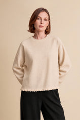 Womens Khaki Oversized Ruffle Hem Tops | CicyBell
