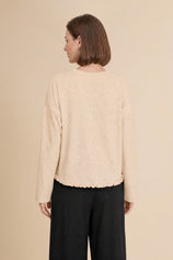Womens Khaki Oversized Ruffle Hem Tops | CicyBell