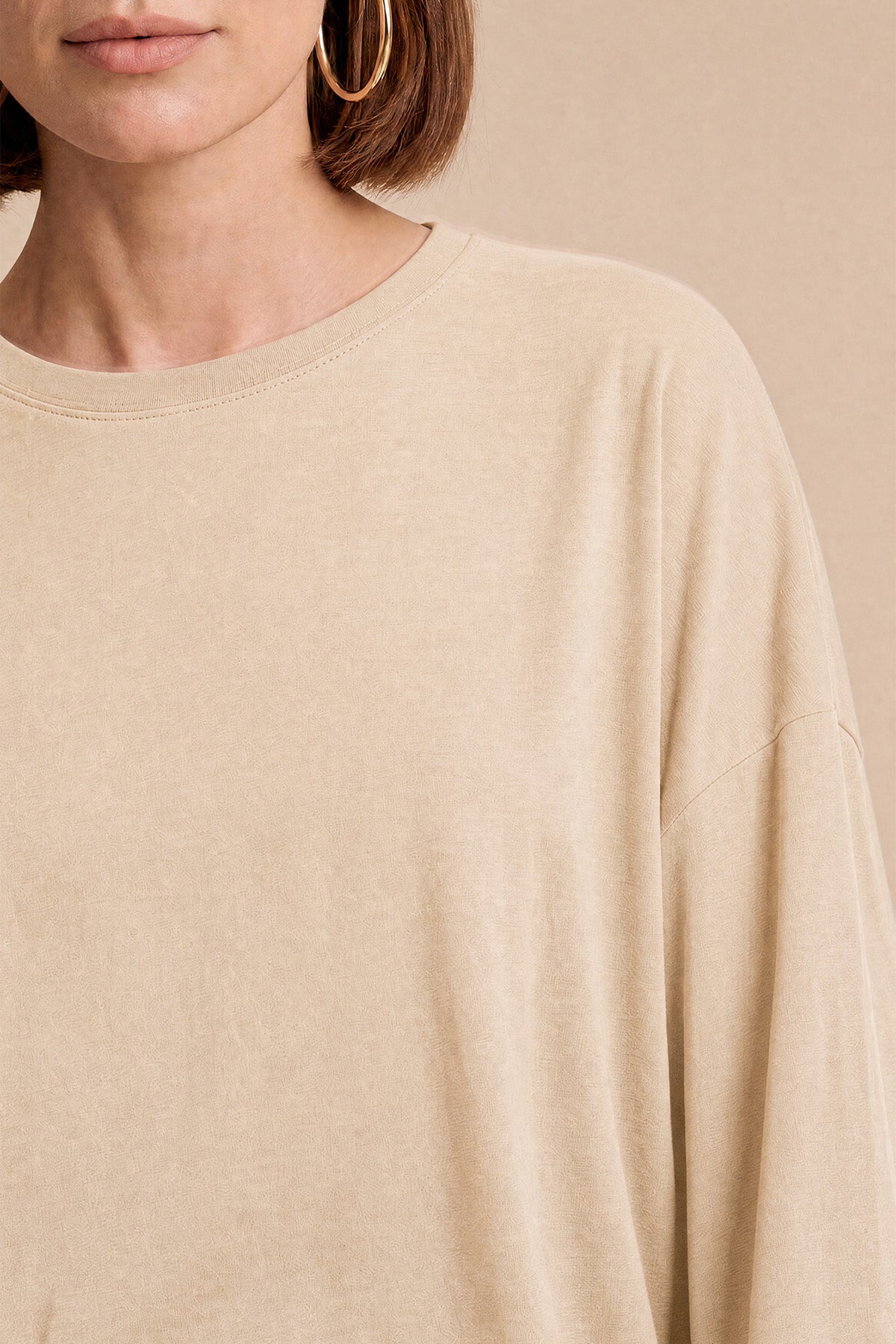 Womens Khaki Oversized Ruffle Hem Tops | CicyBell