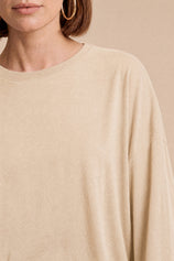 Womens Khaki Oversized Ruffle Hem Tops | CicyBell