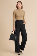 Womens Khaki Mock Turtleneck Tops | CicyBell