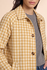 Womens Khaki Plaid Trench Long Coat | CicyBell