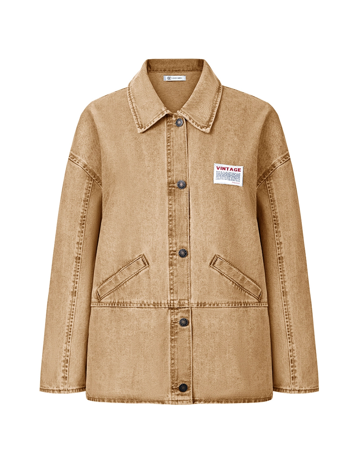 CicyBell-Women-Khaki-DenimJackets-H9H437_1.webp
