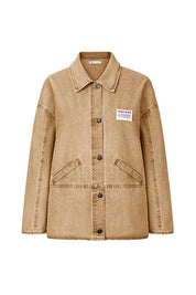 Cicy Bell Womens Khaki Oversized Denim Jackets