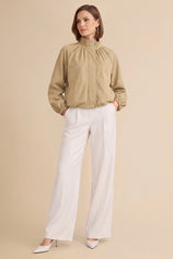 Womens Khaki Cropped Bomber Jacket | CicyBell