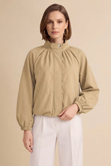 Womens Khaki Cropped Bomber Jacket | CicyBell