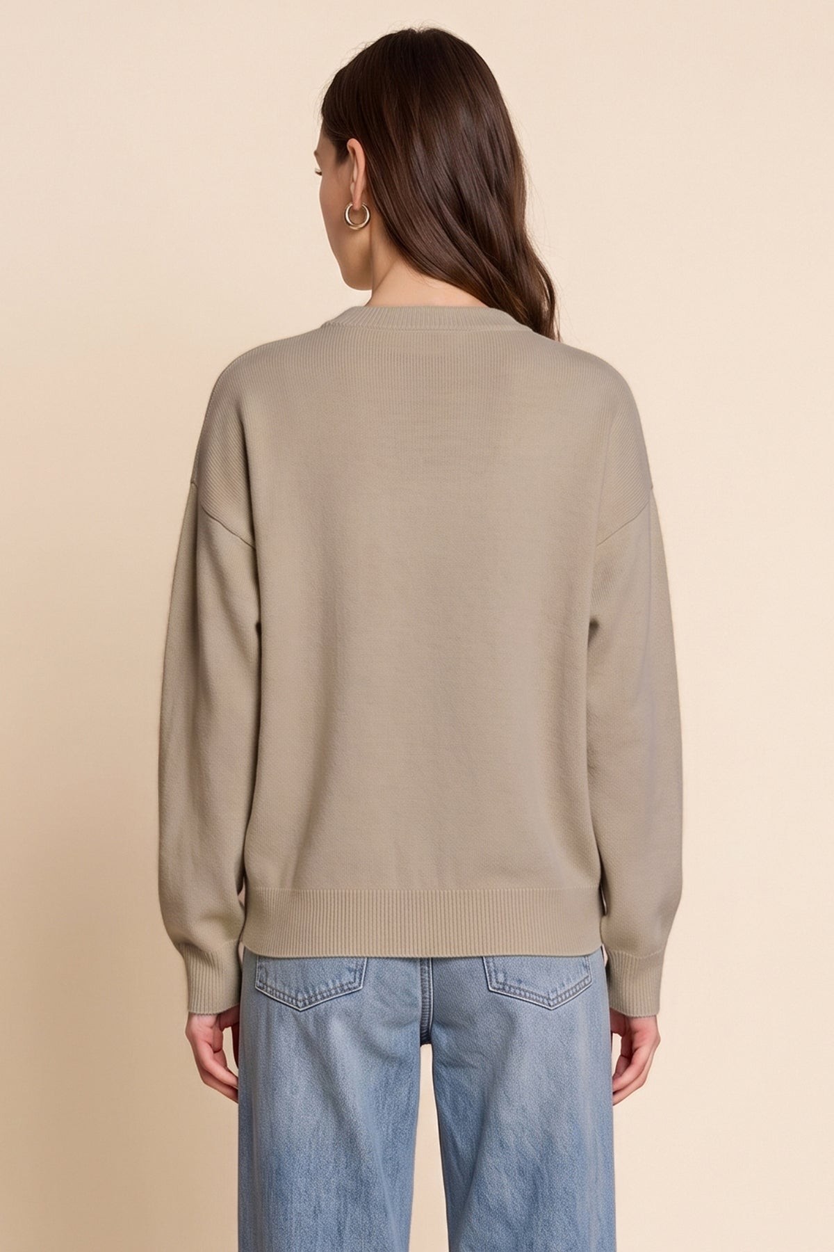Womens Khaki Fish Graphic Knit Sweaters | CicyBell