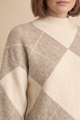 Womens Khaki Argyle Sweater Mini Skirt Sets| CicyBell