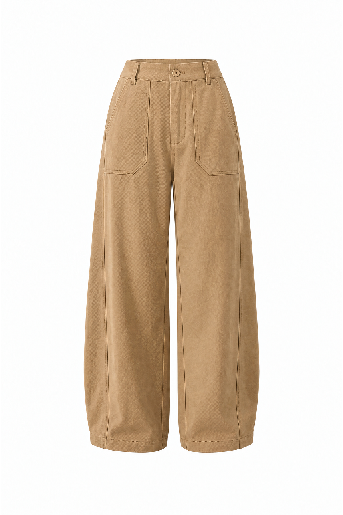Womens Khaki High Waisted Barrel Pants | CicyBell