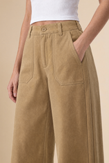 Womens Khaki High Waisted Barrel Pants | CicyBell