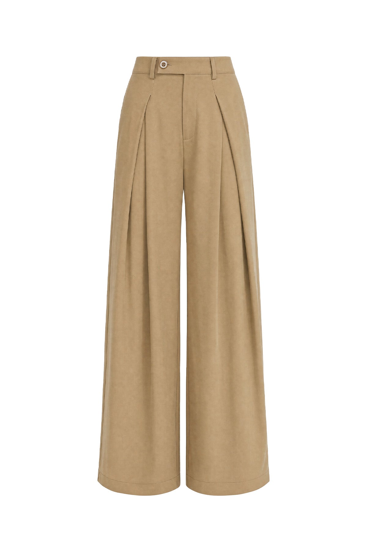 Womens Khaki Wide Leg Dressy Pants | CicyBell