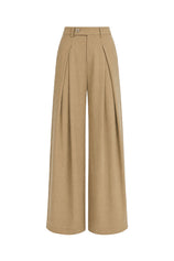 Womens Khaki Wide Leg Dressy Pants | CicyBell