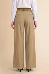 Womens Khaki Wide Leg Dressy Pants | CicyBell